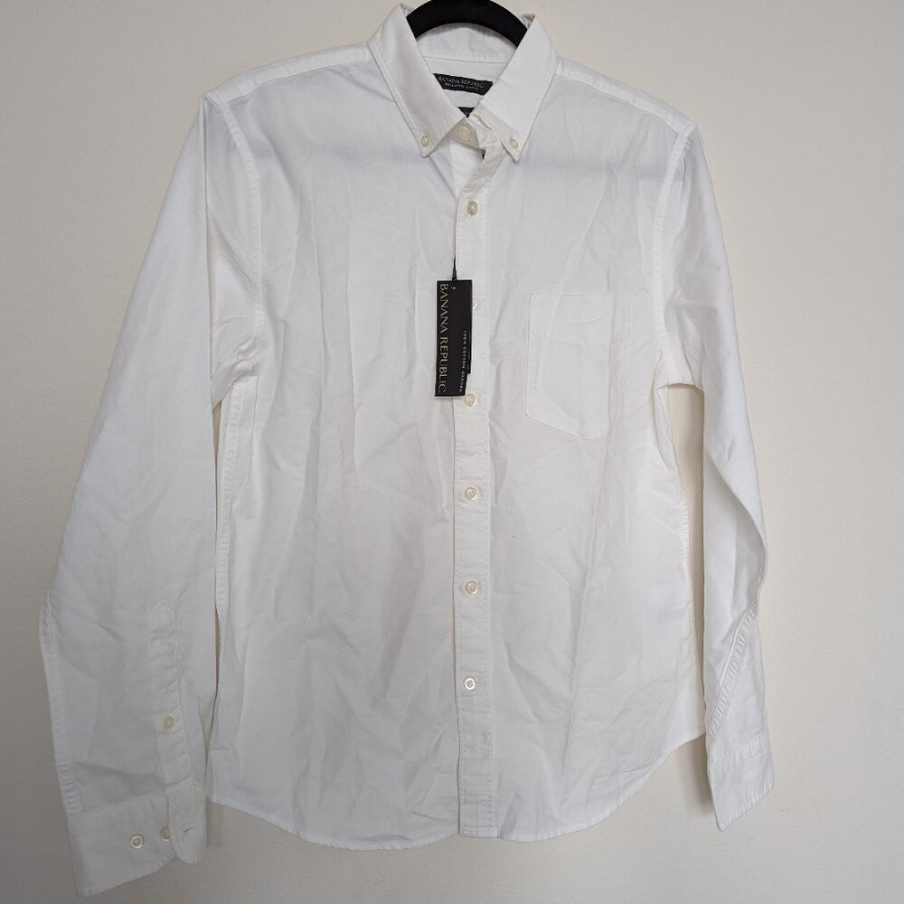 BRAND NEW! Banana Republic Men's Oxford Untucked Slim Fit, Size S